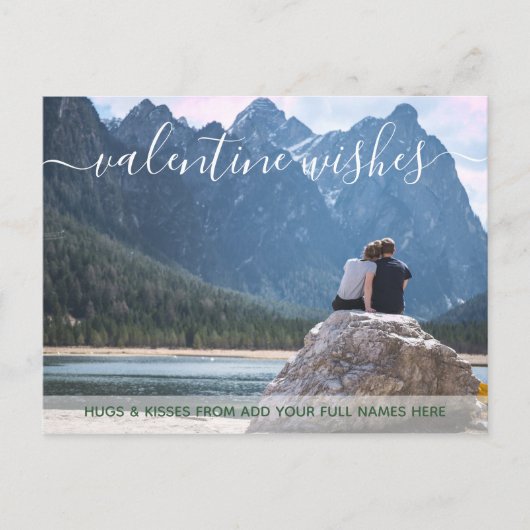 バレンタインデートレンディータイポグラフィ写真の追加 シーズンポストカード (正面)