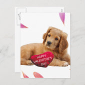 バレンタインデードッグハートカード シーズンポストカード (正面/裏面)