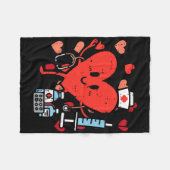 バレンタインデーナースハート授乳スクラブおもしろいトップ フリースブランケット (正面(横))