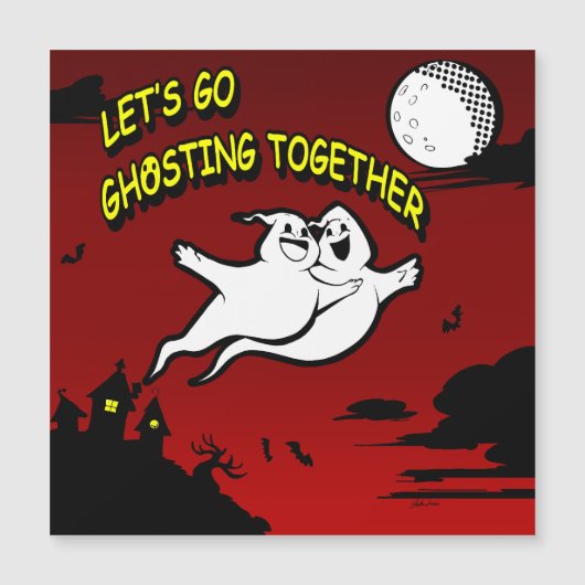 バレンタインデーハロウィンゴースト磁気カード (正面)