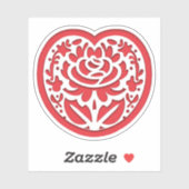 「バレンタインデーハートと愛の花シール シール (シート)