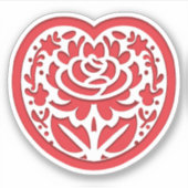 「バレンタインデーハートと愛の花シール シール (正面)