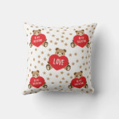 バレンタインデーハートと星付きテディベア クッション (裏面)