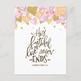 バレンタインデーハートと花バイブル・バース ポストカード