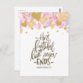 バレンタインデーハートと花バイブル・バース ポストカード (正面/裏面)