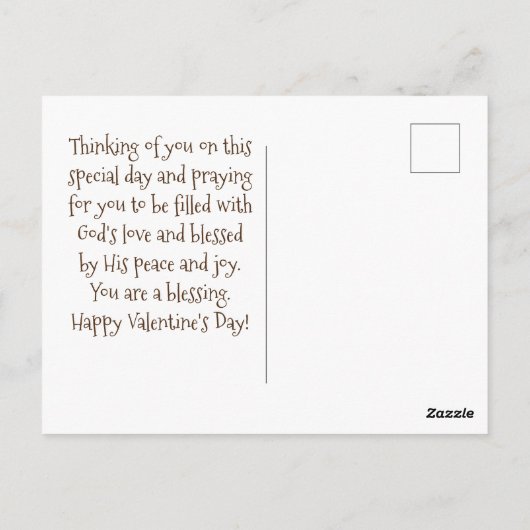 バレンタインデーハートと花バイブル・バース ポストカード (裏面)