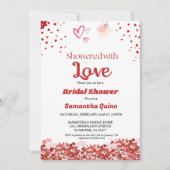 バレンタインデーハートアーチブライダルシャワー 招待状 (正面)