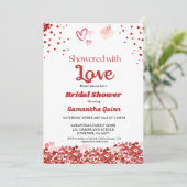 バレンタインデーハートアーチブライダルシャワー 招待状 (スタンド正面)