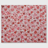 バレンタインデーハートアートプリントラッピング紙 ラッピングペーパー (フラット)