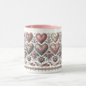 バレンタインデーハートインビクトリアンスタイル マグカップ (中央)