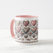 バレンタインデーハートインビクトリアンスタイル マグカップ (正面左)