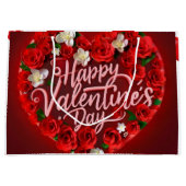 バレンタインデーハートイン赤 ラージペーパーバッグ (正面)