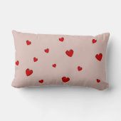 バレンタインデーハートカップルのピカスタマイズック ランバークッション (裏面)
