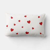 バレンタインデーハートカップルの白カスタマイズ色 ランバークッション (裏面)