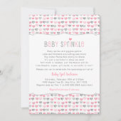 バレンタインデーハートガールベビーふりかけ招待状 招待状 (正面)