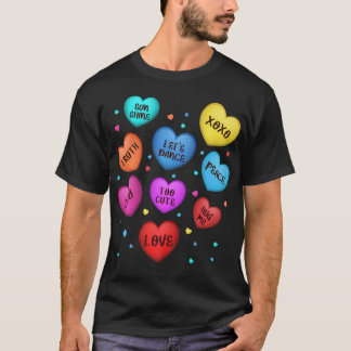 バレンタインデーハートキャンディデザイン男性へウーマン& Tシャツ