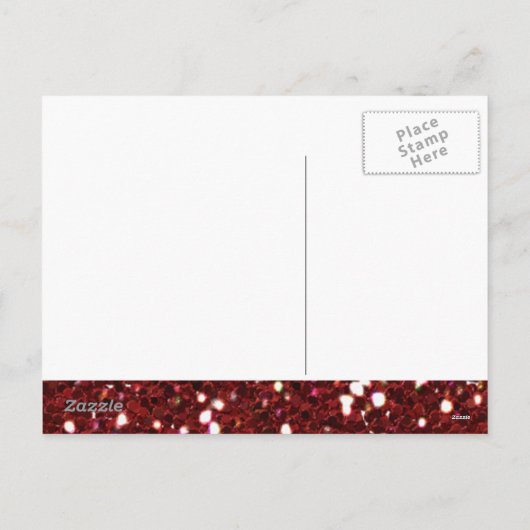 バレンタインデーハートグリッターはがき シーズンポストカード (裏面)