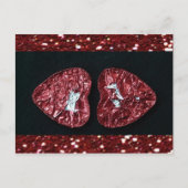 バレンタインデーハートグリッターはがき シーズンポストカード (正面)