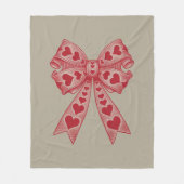 バレンタインデーハートコケットボウレトロバレンタイン フリースブランケット (正面)