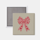 バレンタインデーハートコケットボウレトロバレンタイン マグネット (正面/裏面)