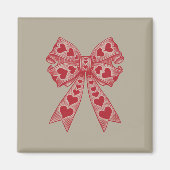 バレンタインデーハートコケットボウレトロバレンタイン マグネット (正面)