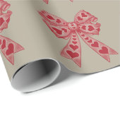 バレンタインデーハートコケットボウレトロバレンタイン ラッピングペーパー (ロールコーナー)