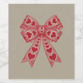 バレンタインデーハートコケットボウレトロバレンタイン ワインラベル (シングルラベル)