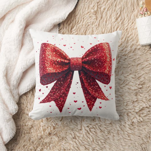 バレンタインデーハートコケットボウ クッション (ブランケット)