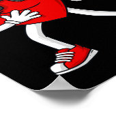 バレンタインデーハートサッカーレシーバータイトエンドB ポスター (角)