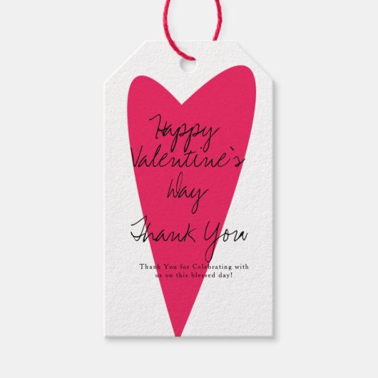 バレンタインデーハートサンキューラベル ギフトタグ (正面)