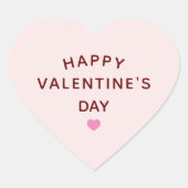 バレンタインデーハートシェイプピンク ハートシール (正面)