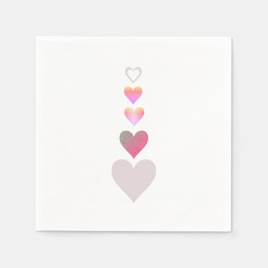 バレンタインデーハートシンプルかわいいパターン スタンダードカクテルナプキン (正面)