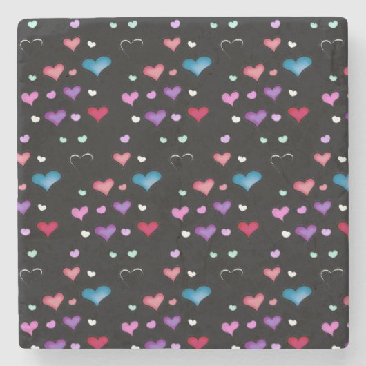 バレンタインデーハートストーンコースター ストーンコースター (正面)