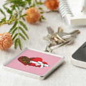 バレンタインデーハートチョコレートボックス キーホルダー (側面)