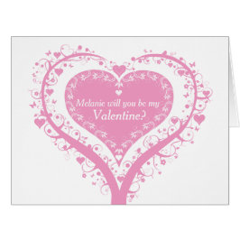 バレンタインデーハートツリーピンクカード