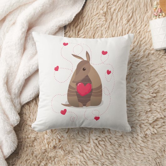 バレンタインデーハートテキサス州アルマジロ クッション (ブランケット)