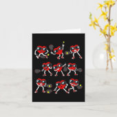 バレンタインデーハートテニス選手おもしろいボーイズガール カード (黄色い花)