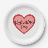 バレンタインデーハートデザイン ペーパープレート (正面)