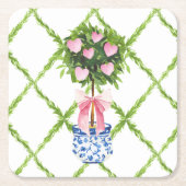 バレンタインデーハートトピアリー，グランミレアル スクエアペーパーコースター (正面)