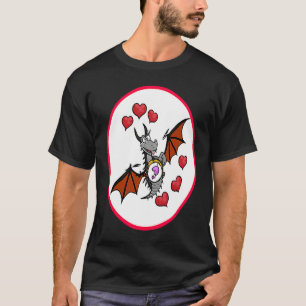 バレンタインデーハートドラゴン Tシャツ