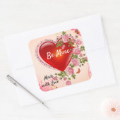 バレンタインデーハートバラクッキー作り愛 スクエアシール (封筒)