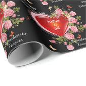 バレンタインデーハートバラ名の追加 ラッピングペーパー (ロールコーナー)