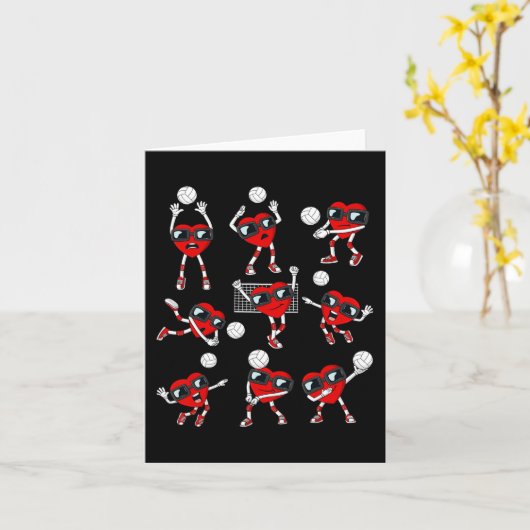 バレンタインデーハートバレーボール選手おもしろいボーイズGi カード (黄色い花)