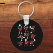 バレンタインデーハートバレーボール選手おもしろいボーイズGi キーホルダー (裏面)