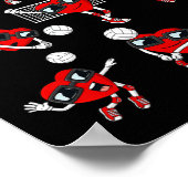 バレンタインデーハートバレーボール選手おもしろいボーイズGi ポスター (角)