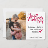 バレンタインデーハートパターンフォトホリデーカード シーズンカード (正面)