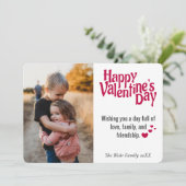 バレンタインデーハートパターンフォトホリデーカード シーズンカード (スタンド正面)