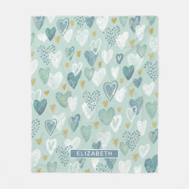 バレンタインデーハートパターンフリースブランケット フリースブランケット