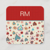 バレンタインデーハートパターン – テンプレート スクエア名刺 (正面)