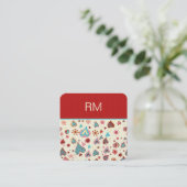 バレンタインデーハートパターン – テンプレート スクエア名刺 (スタンド正面)